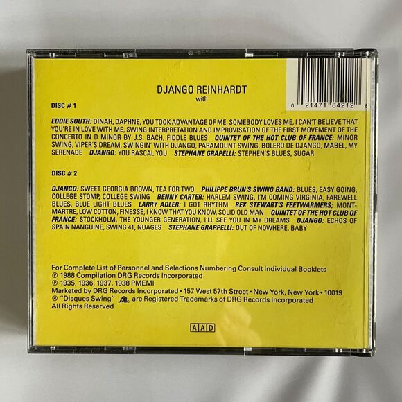 Django Reinhardt Djangologie USA 5-6 JAZZ Double Compact Disc 2 CD Used NICE - Picture 3 of 8